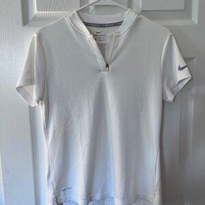 Women's NIKE GOLF Collection, White Short Sleeve Shirt, Medium